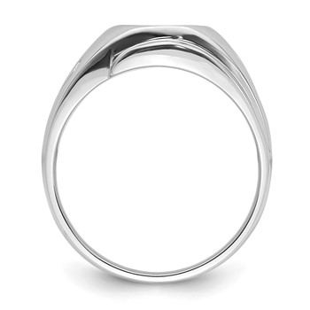 IB Goodman 14k White Gold Mens Polished and Grooved Masonic Ring Mounting — alternate view