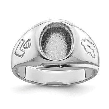 IB Goodman 14k White Gold Mens Polished and Grooved Masonic Ring Mounting