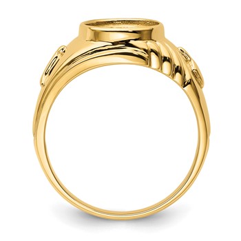 IB Goodman 14k Mens Polished and Textured Masonic Ring Mounting — alternate view