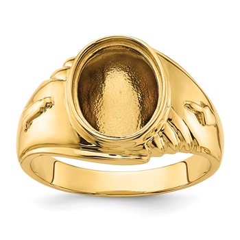 IB Goodman 14k Mens Polished and Textured Masonic Ring Mounting