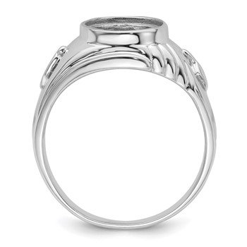 IB Goodman 14k White Gold Mens Polished and Textured Masonic Ring Mounting — alternate view
