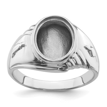 IB Goodman 14k White Gold Mens Polished and Textured Masonic Ring Mounting