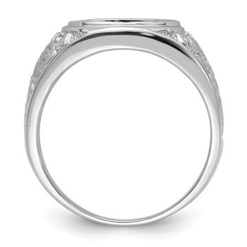 IB Goodman 14k White Gold Mens Polished and Textured Masonic Ring Mounting — alternate view