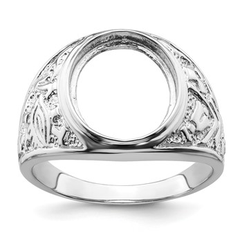 IB Goodman 14k White Gold Mens Polished and Textured Masonic Ring Mounting