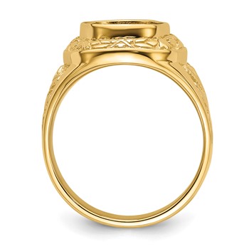 IB Goodman 14k Mens Polished and Textured Masonic Ring Mounting — alternate view