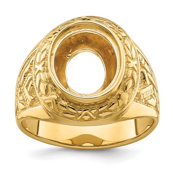 IB Goodman 14k Mens Polished and Textured Masonic Ring Mounting