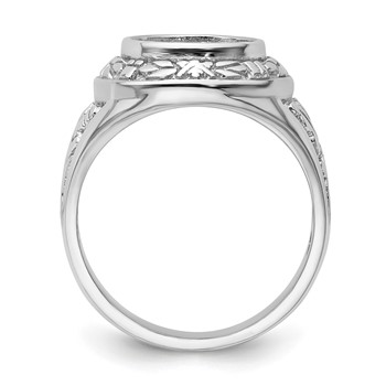 IB Goodman 14k White Gold Mens Polished and Textured Masonic Ring Mounting — alternate view