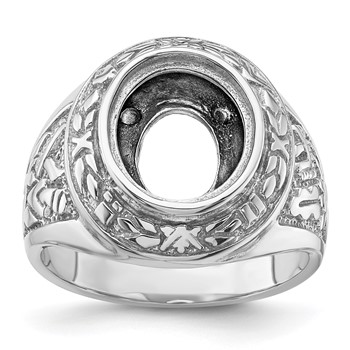IB Goodman 14k White Gold Mens Polished and Textured Masonic Ring Mounting