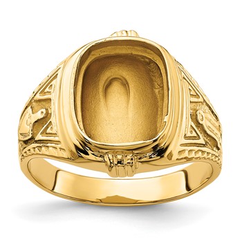 IB Goodman 14k Mens Polished and Textured Masonic Ring Mounting