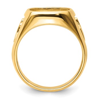 IB Goodman 14k Mens Polished and Textured Masonic Ring Mounting — alternate view