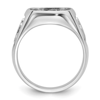 IB Goodman 14k White Gold Mens Polished and Textured Masonic Ring Mounting — alternate view
