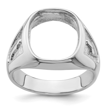 IB Goodman 14k White Gold Mens Polished and Textured Masonic Ring Mounting