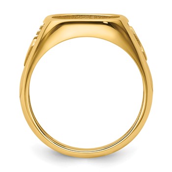 IB Goodman 14k Mens Polished and Textured Masonic Ring Mounting — alternate view