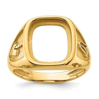 IB Goodman 14k Mens Polished and Textured Masonic Ring Mounting