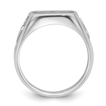 IB Goodman 14k White Gold Mens Polished and Textured Masonic Ring Mounting — alternate view