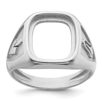 IB Goodman 14k White Gold Mens Polished and Textured Masonic Ring Mounting