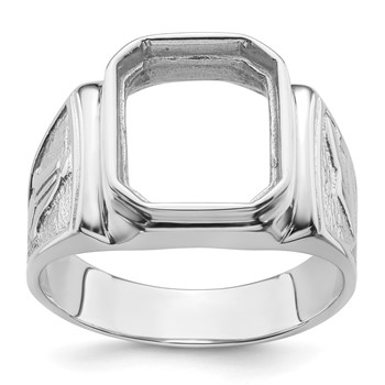 IB Goodman 14k White Gold Mens Polished and Textured Masonic Ring Mounting