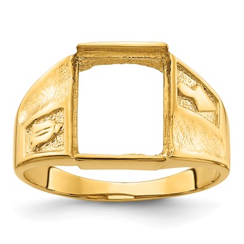 IB Goodman 14k Mens Polished and Textured Masonic Ring Mounting
