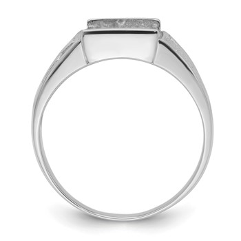 IB Goodman 14k White Gold Mens Polished and Textured Masonic Ring Mounting — alternate view
