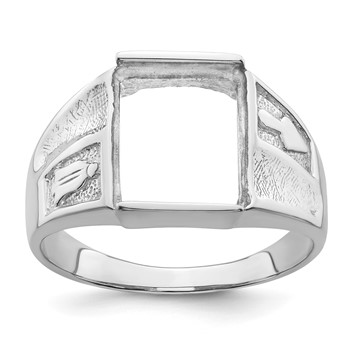 IB Goodman 14k White Gold Mens Polished and Textured Masonic Ring Mounting