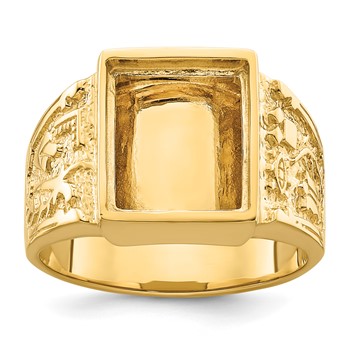IB Goodman 14k Mens Polished and Textured Masonic Ring Mounting