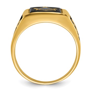 IB Goodman 14k Mens Polished and Textured Masonic Ring Mounting — alternate view
