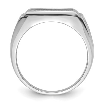 IB Goodman 14k White Gold Mens Polished and Textured Masonic Ring Mounting — alternate view