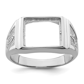 IB Goodman 14k White Gold Mens Polished and Textured Masonic Ring Mounting