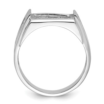 IB Goodman 14k White Gold Mens Polished and Textured Masonic Ring Mounting — alternate view