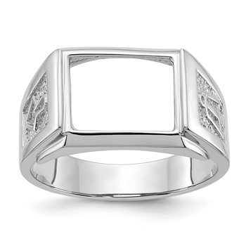 IB Goodman 14k White Gold Mens Polished and Textured Masonic Ring Mounting