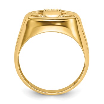 14k .01ct. Diamond and Onyx Mens Claddagh Ring Mounting — alternate view