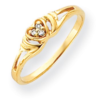 14k AA Diamond heart ring
