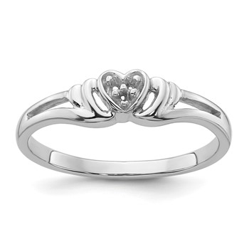 14k White Gold .03ct. Diamond Heart Ring Mounting