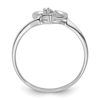 14k White Gold .02ct. Diamond Heart Ring Mounting — alternate view