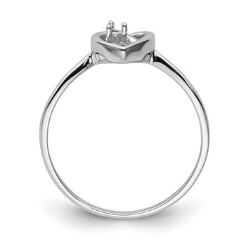 14k White Gold .02ct. Diamond Heart Ring Mounting — alternate view
