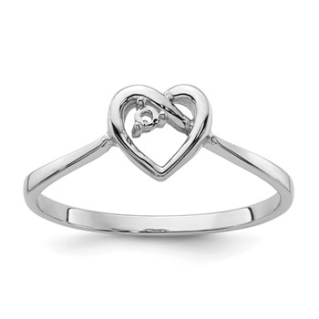 14k White Gold .02ct. Diamond Heart Ring Mounting