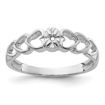 14k White Gold .02ct. Diamond Heart Ring Mounting
