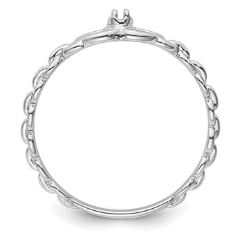 14k White Gold .01ct. Diamond Heart Ring Mounting — alternate view