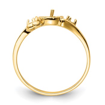 14k Holds 7mm Pearl and 2-1.7mm Stones Ring Mounting — alternate view