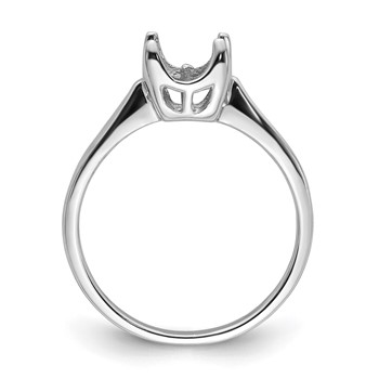 14k White Gold Holds 6mm Pearl Ring Mounting — alternate view