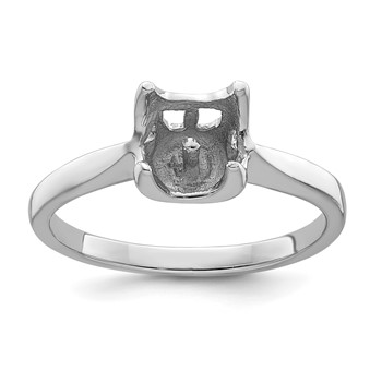 14k White Gold Holds 6mm Pearl Ring Mounting