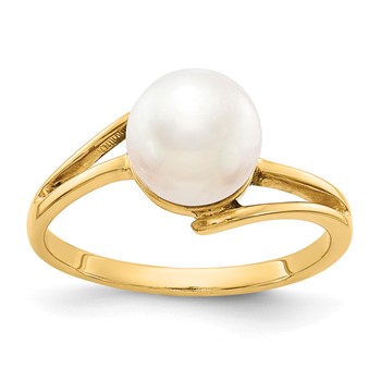 14k Holds 7.5mm Pearl Ring Mounting