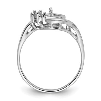 14k White Gold Holds 6mm Pearl and 3-1.5mm Stones Ring Mounting — alternate view