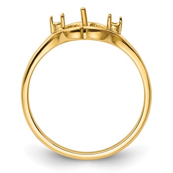 14k Holds 6mm Pearl and 2-1.4mm Stones Ring Mounting — alternate view