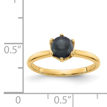 14k 5.5mm Black Freshwater Cultured Pearl Ring — alternate view