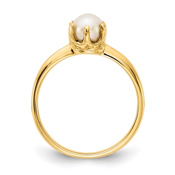 14k 5.5mm White Freshwater Cultured Pearl Ring — alternate view