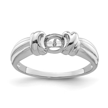 14k White Gold Holds 6mm Pearl Ring Mounting