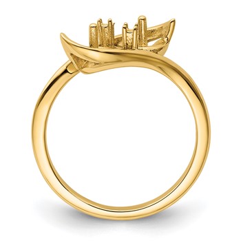 14k Holds 2-6mm Pearls and 2-1.4mm Stones Ring Mounting — alternate view