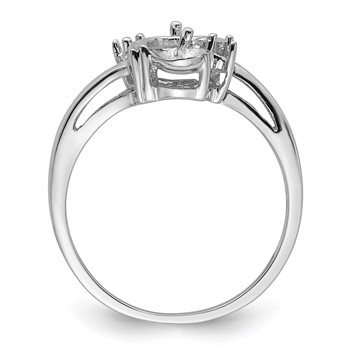 14k White Gold Holds 2-5.5mm Pearls and 2-1.6mm Stones Ring Mounting — alternate view