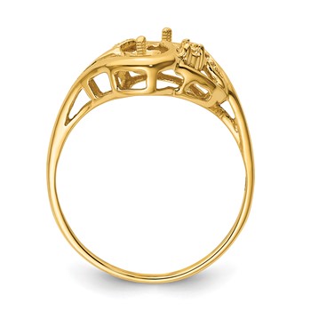 14k Holds 4mm Pearls and 1/20 carat Diamond Ring Mounting — alternate view